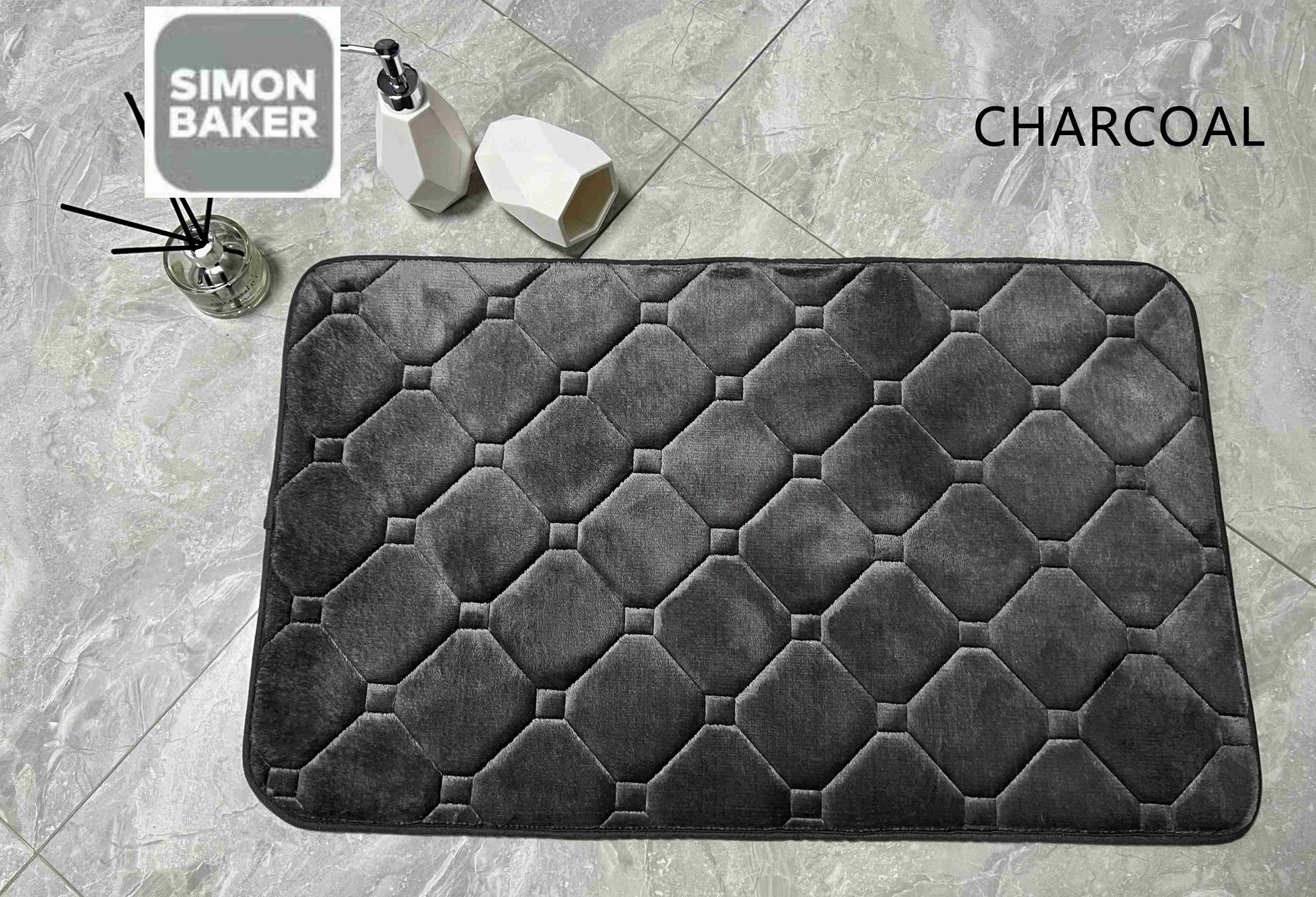 Simon Baker | Memory Foam Bath Mat - Charcoal