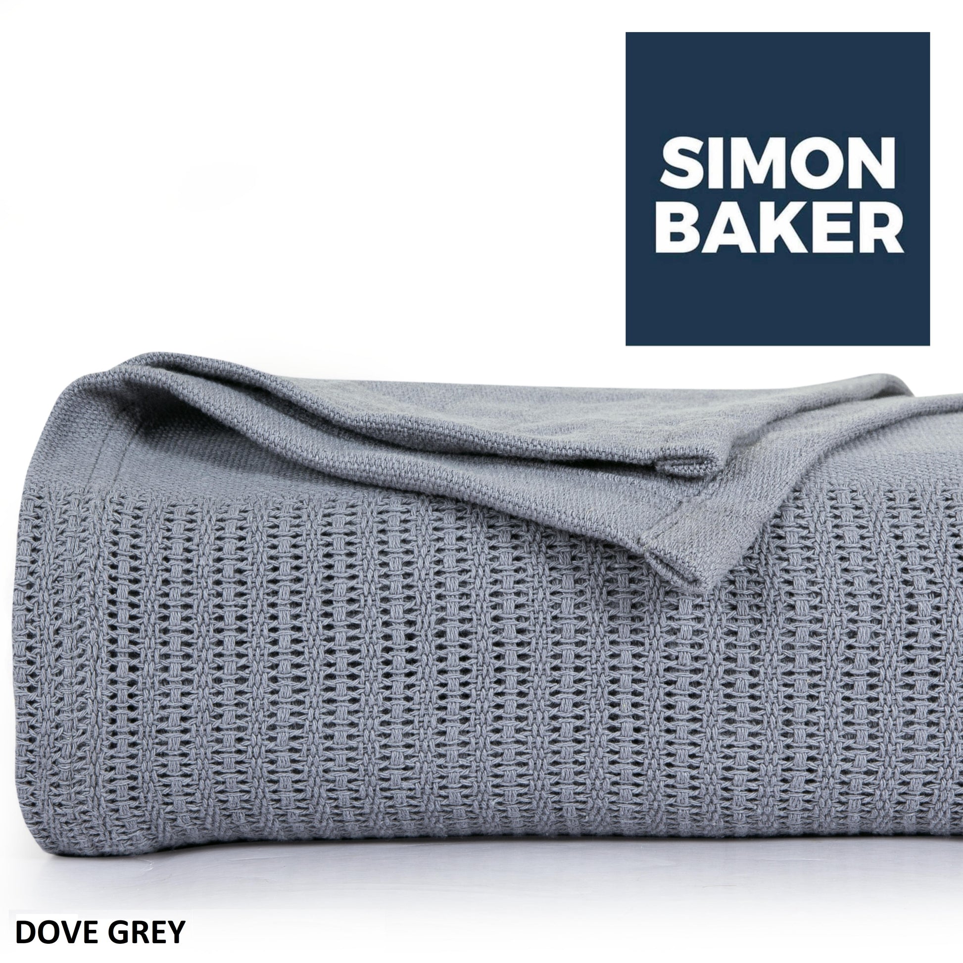 Simon Baker - Cotton Cellular Blanket - Dove Grey