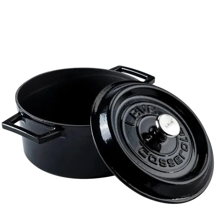 Lava Round Casserole 20cm Black – 2.82L