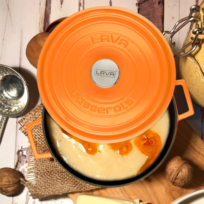 Lava Round Casserole 20cm Matt - Orange – 2.82L