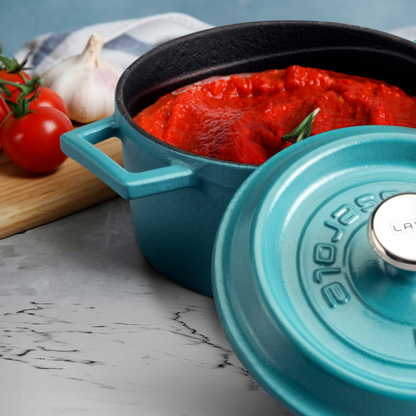 Lava Round Casserole 28cm - Matt Turquoise – 6.7L