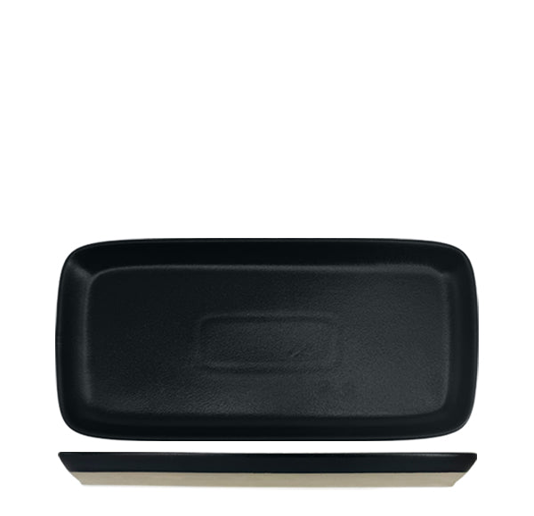 Nova Mezzo Black Rectangular Plate 18x10cm (Set of 6)