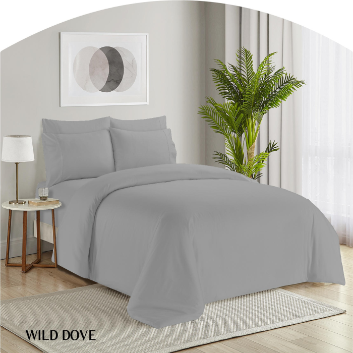 Simon Baker - Organic Bamboo Cotton Duvet Cover Set - Wild Dove (Various Sizes)